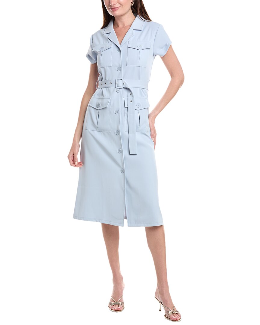 Gracia Button-down Belted Midi Dress