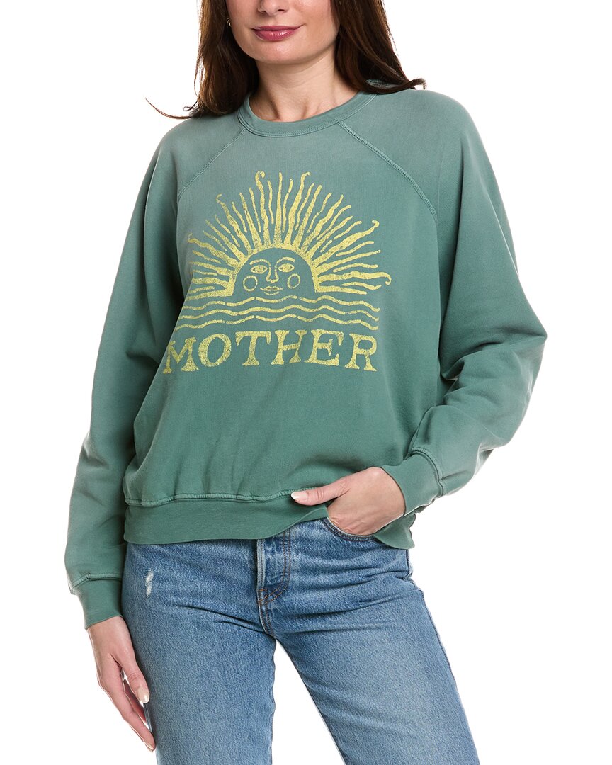 Mother The Biggie Message Sweatshirt In Green