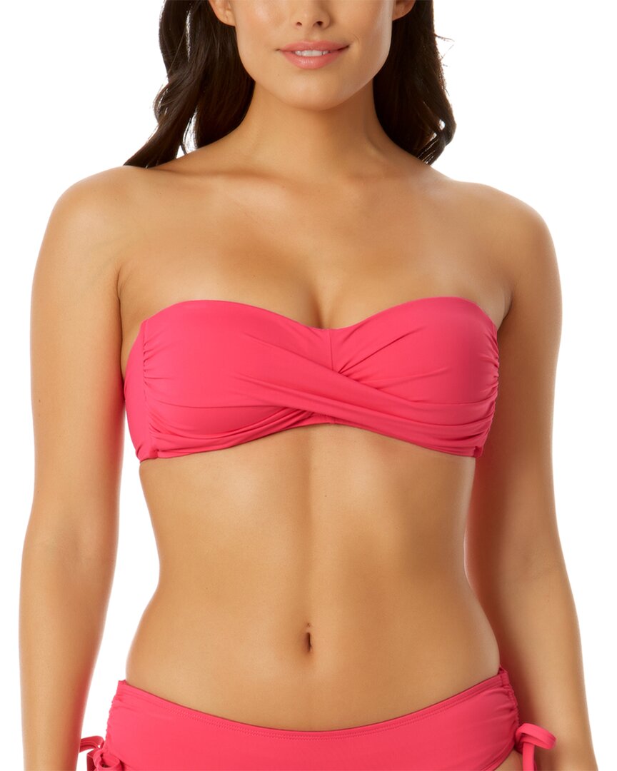 Anne Cole Twist Bandeau Bra In Pink