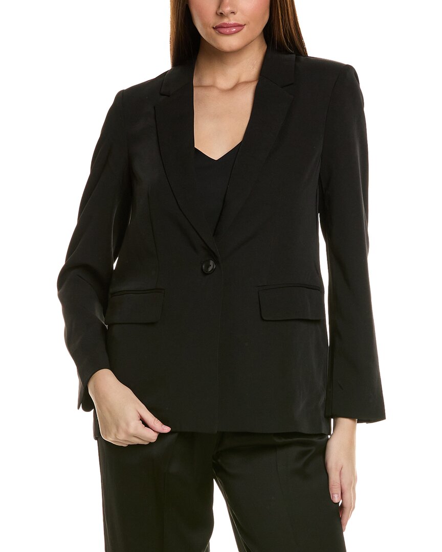 Shop Bcbg New York Drapey Twill Blazer In Black