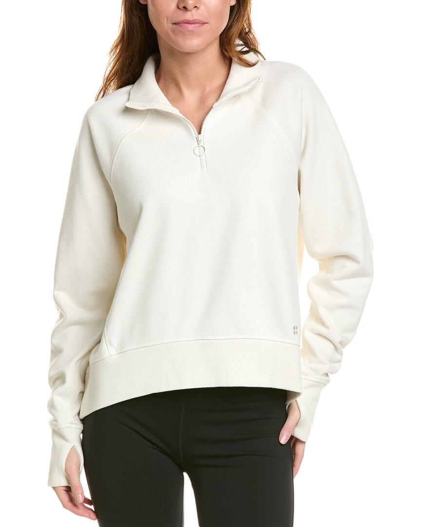 Sweaty Betty Revive Rib 1/2-zip Pullover In White