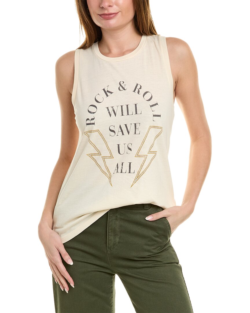 Shop Girl Dangerous Sleeveless R&r Will Save Us All T-shirt In White