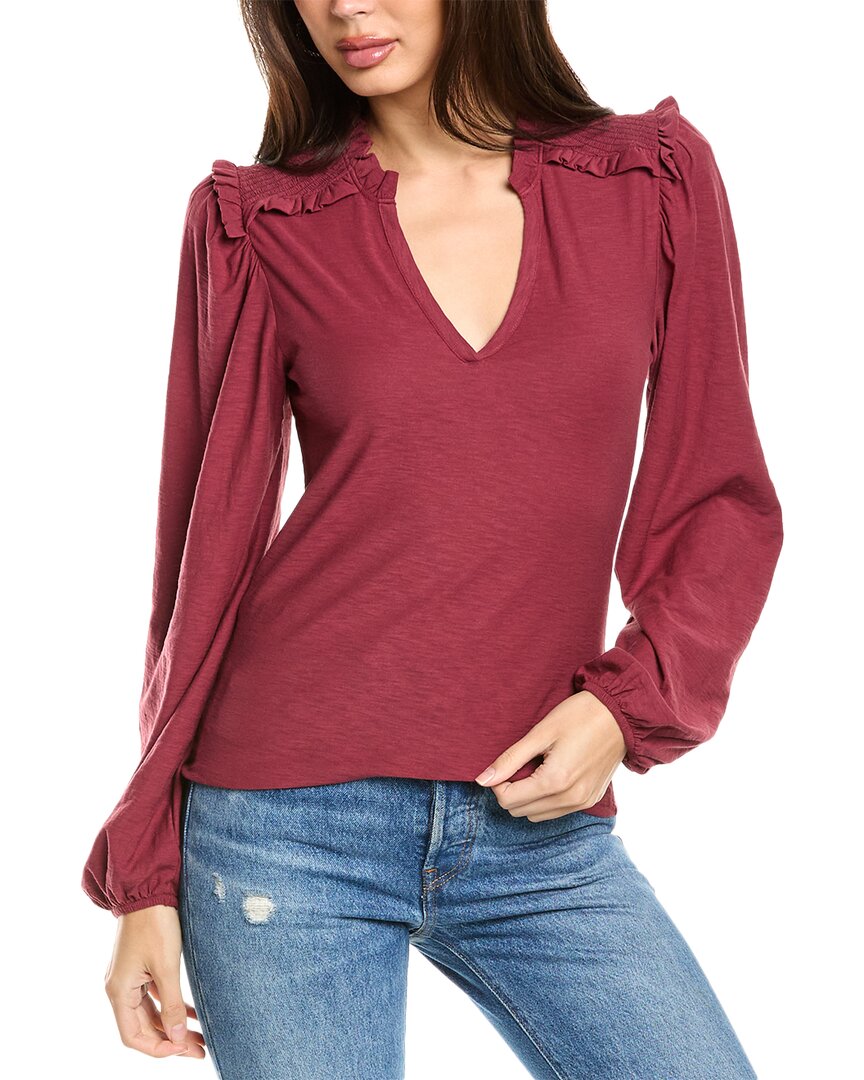 Shop Nation Ltd Dolly Smocked Shoulder T-shirt