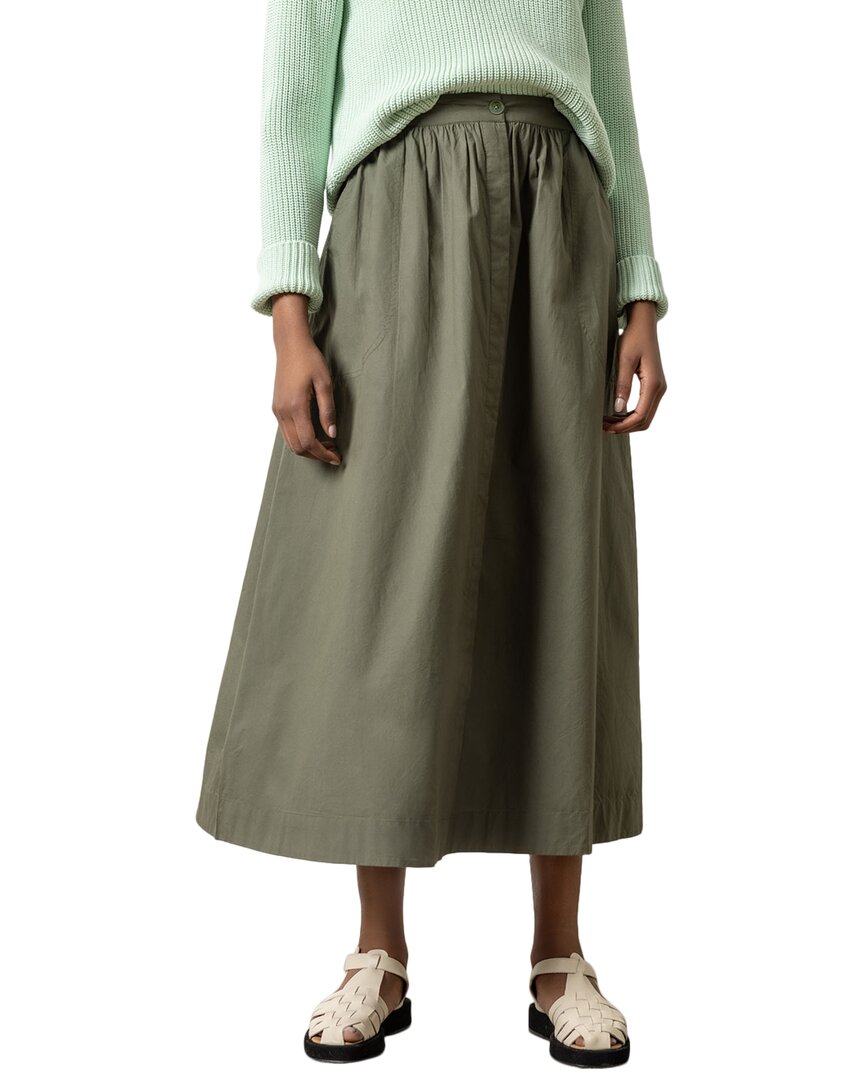 LILLA P LILLA P POPLIN BUTTON FRONT SKIRT
