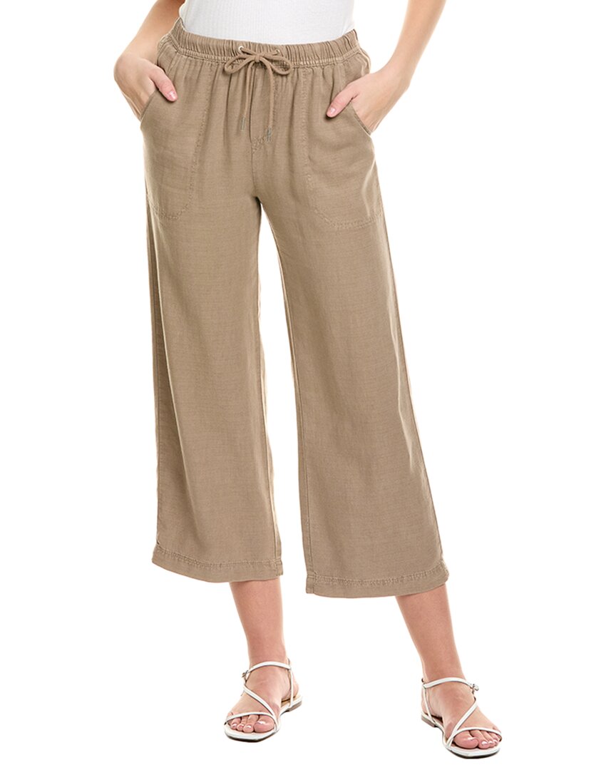 Shop Splendid Angie Crop Linen-blend Wide Leg Pant