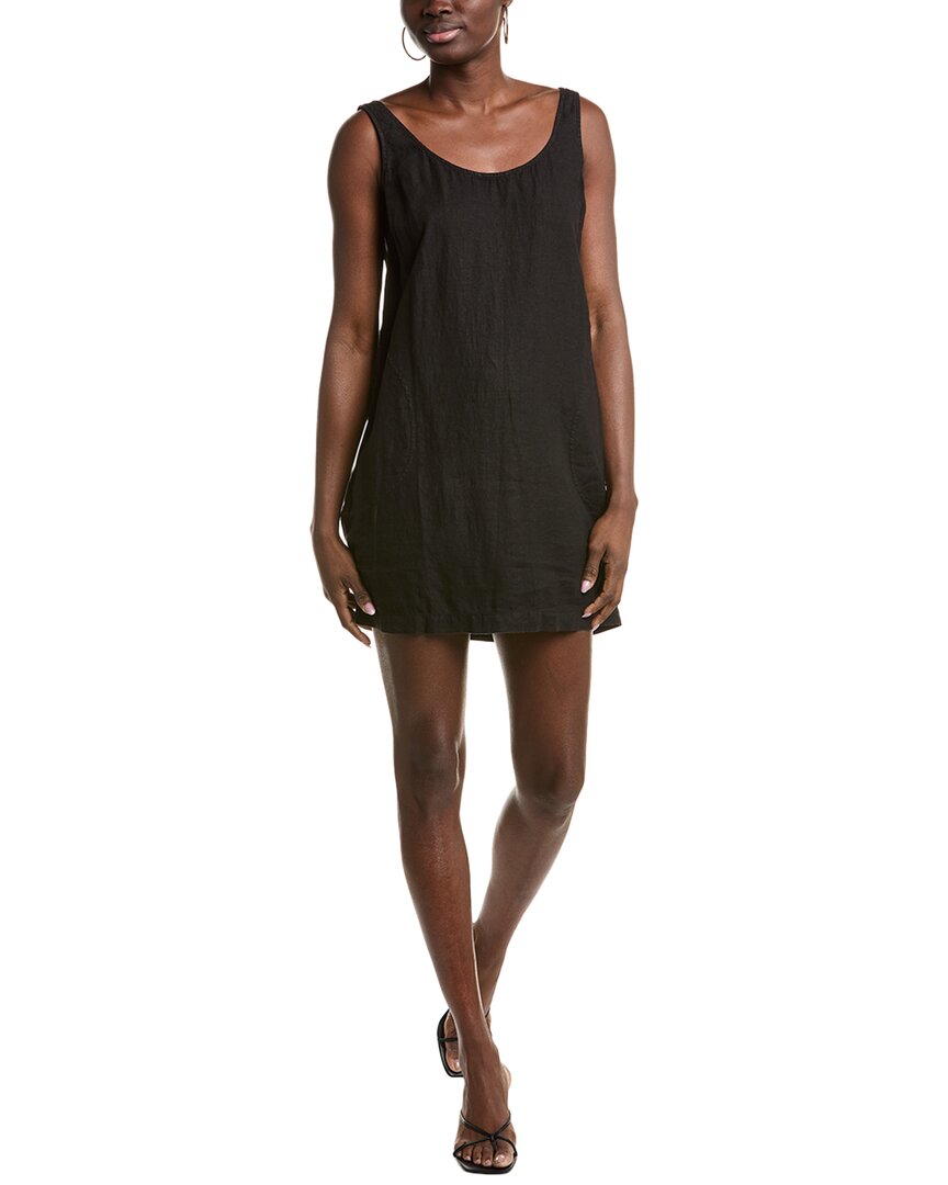 Velvet By Graham & Spencer Yessie Linen Mini Dress In Black