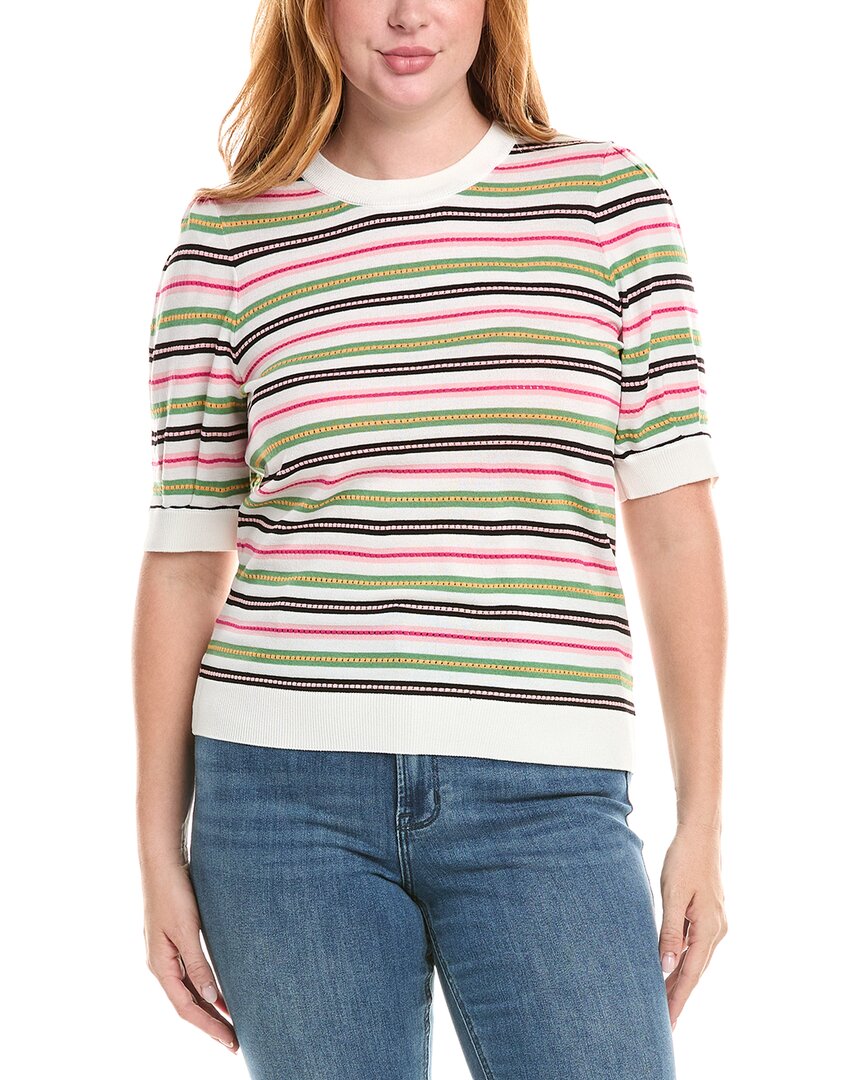 T Tahari Elbow Puff Sleeve Sweater In Multi