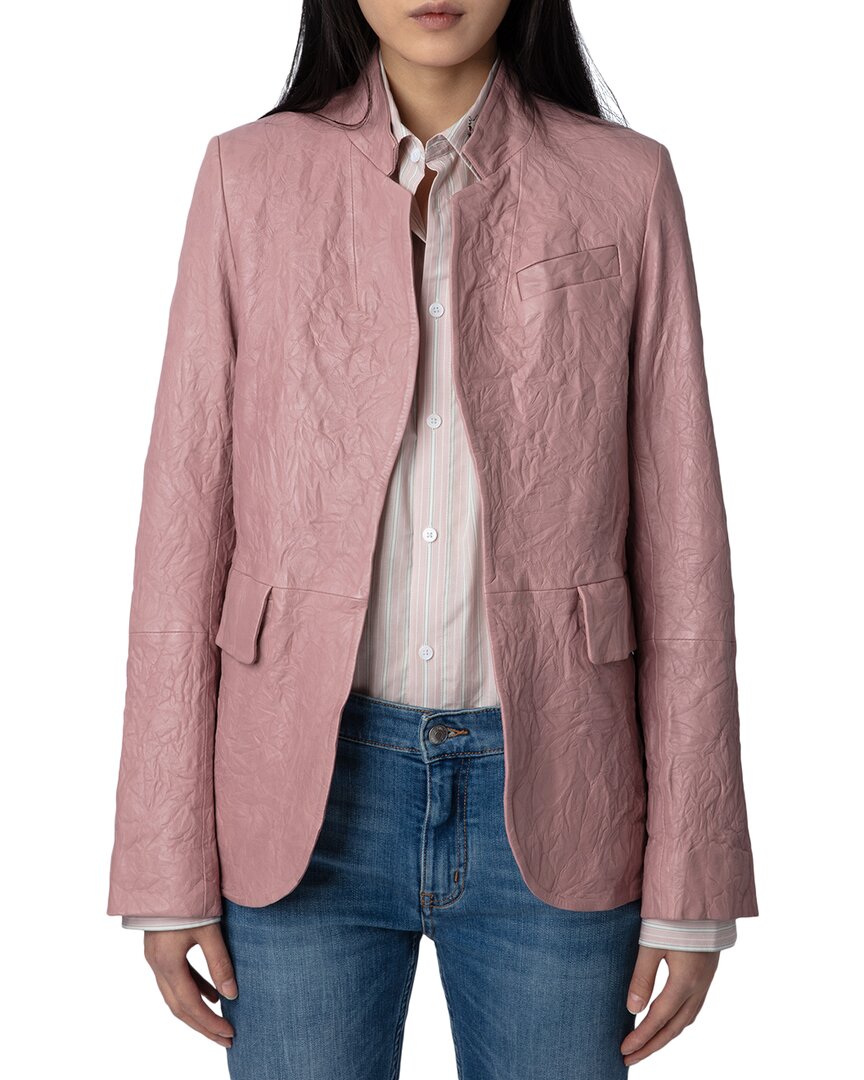 Zadig & Voltaire Very Crinkled Leather Blazer
