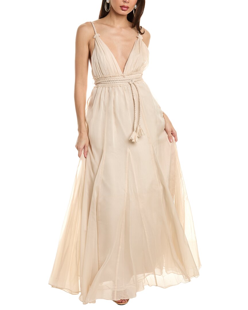 Shop Alice And Olivia Alice + Olivia Carisa Gown In Beige