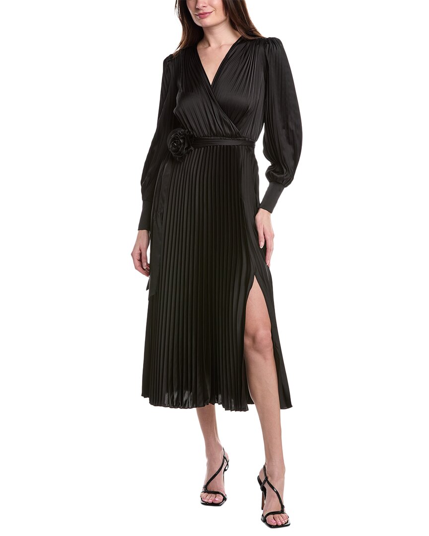 Joseph Ribkoff Accordion Pleated Midi Dress In Black