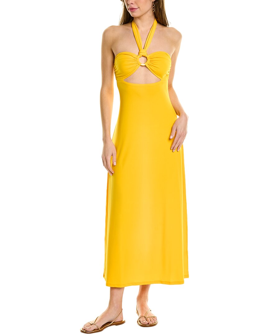 Solid & Striped The Tati Jersey Halter Dress In Orange