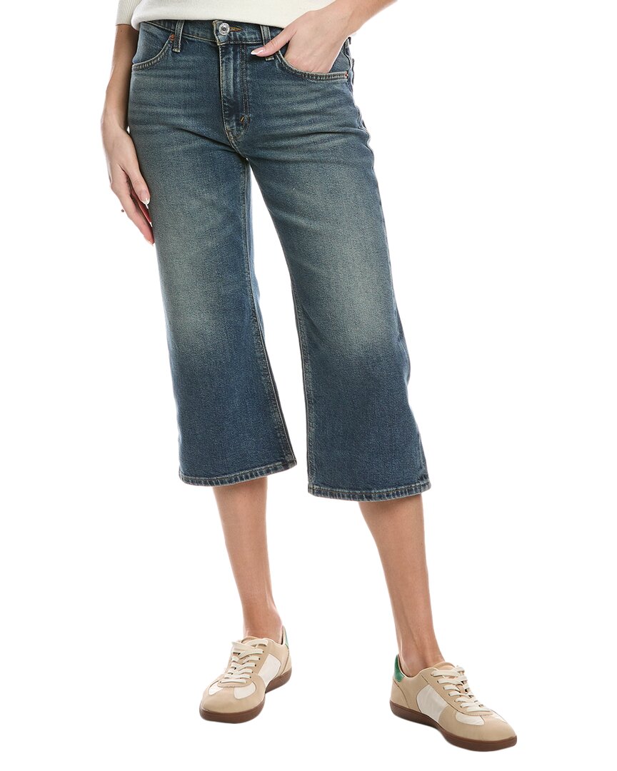 Re/done Distress Super Crop Flare Jean In Blue