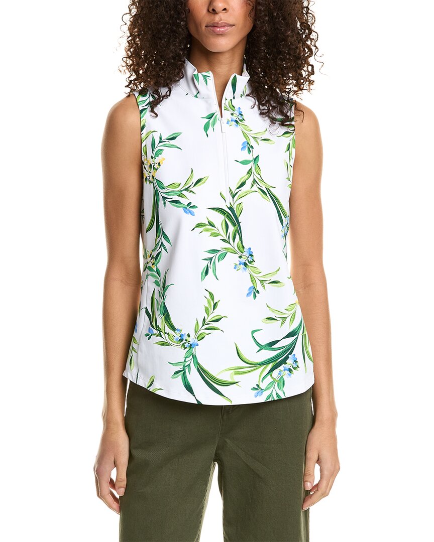 Tommy Bahama Aubrey Floral Glow Mock Top In White