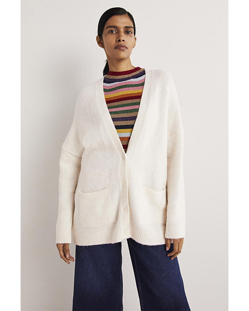 Shop Boden Long Fluffy Wool & Alpaca-blend Cardigan