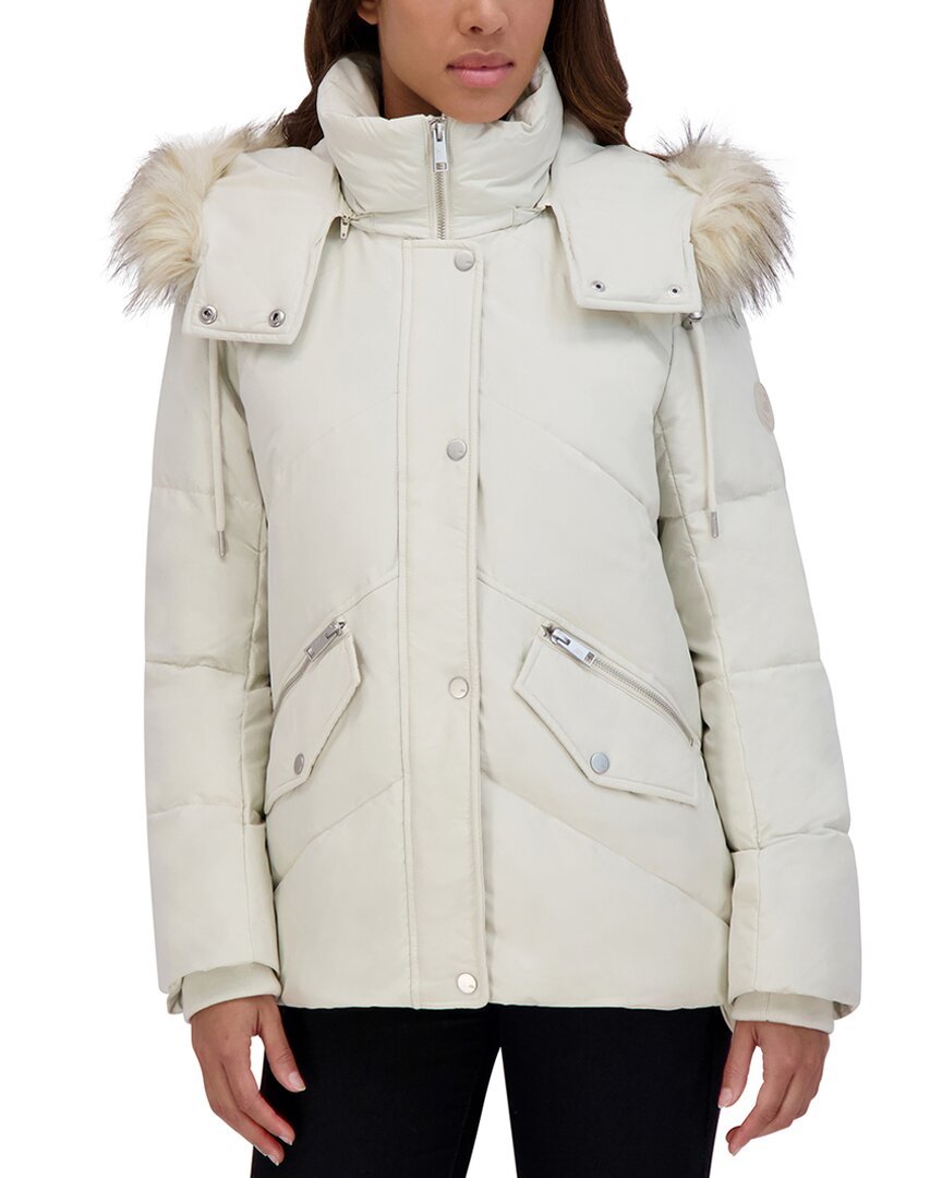 Andrew Marc Daphne Down Puffer Jacket In Neutral