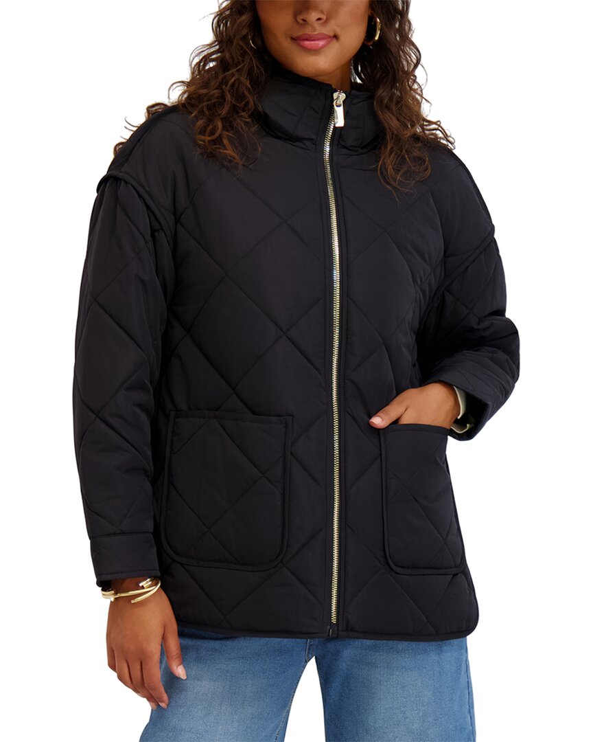 Kensie Quilted Jacket In Black