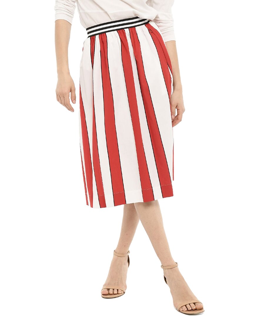 Woolrich Flared Awning Striped Scully Maxi Skirt In White