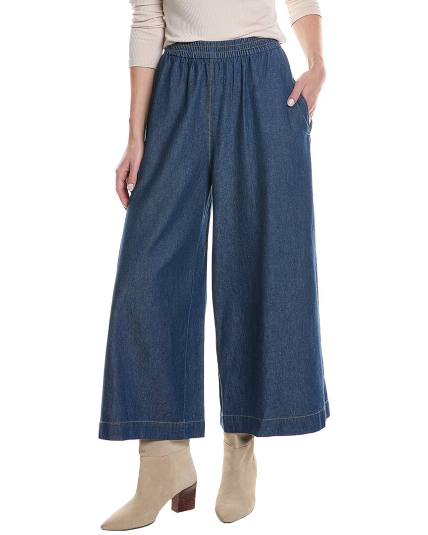 Vince Camuto Wide Leg Smocked Waist Pull-on Pant In Blue