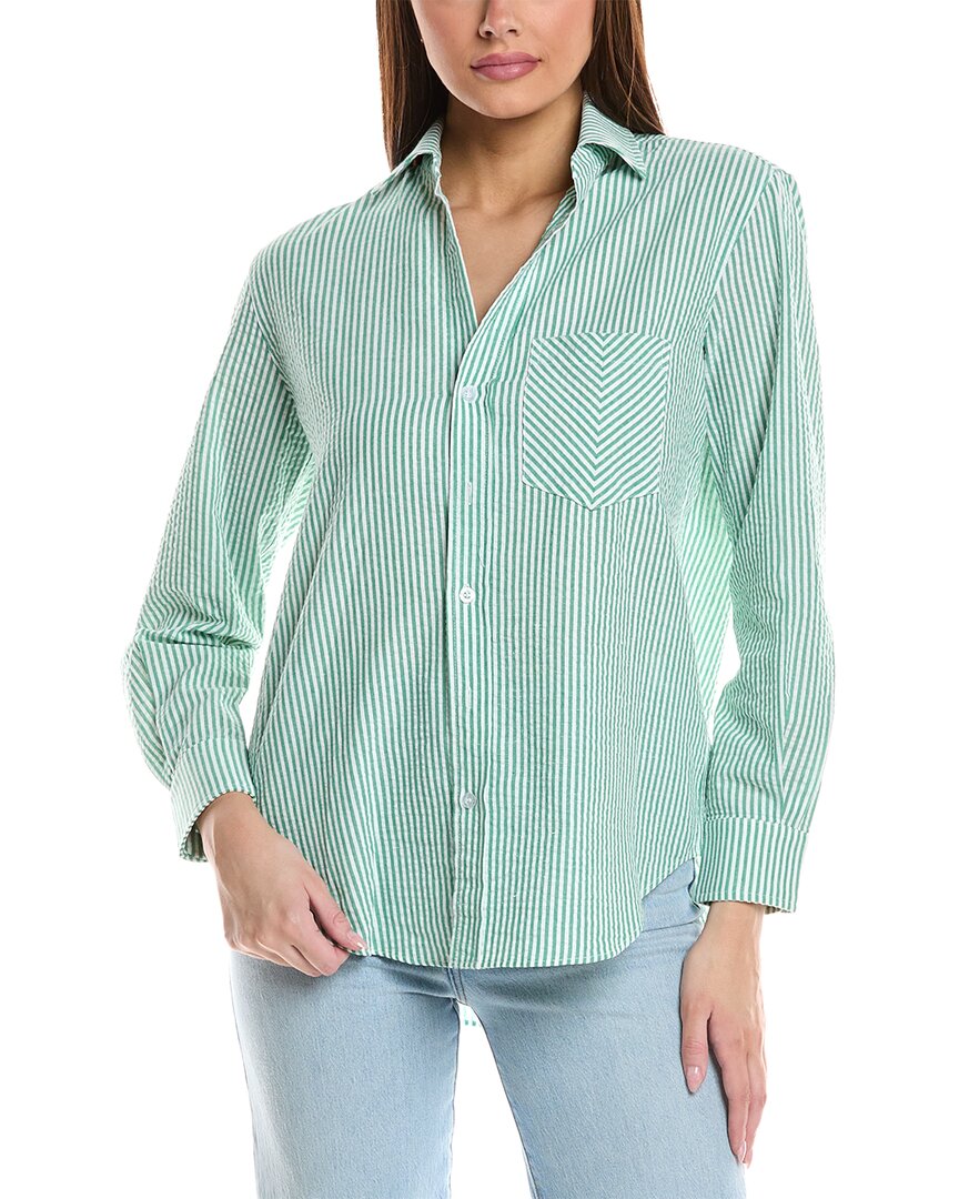 Duffield Lane Bobbi Button-down Shirt In Green