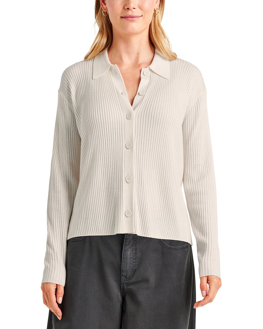 Splendid Georgie Elbow Sleeve Rib Button-up Sweater