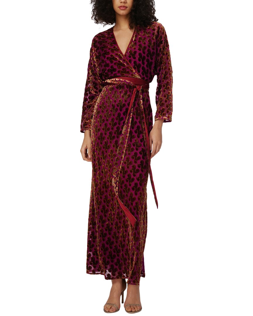 Diane Von Furstenberg Babette Velvet Burnout Maxi Dress In Burgundy