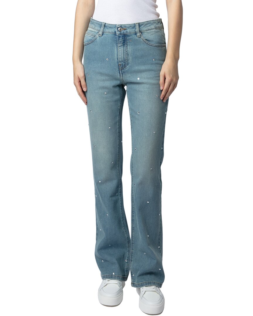 Shop Zadig & Voltaire Emile Denim Eco Strass Pant