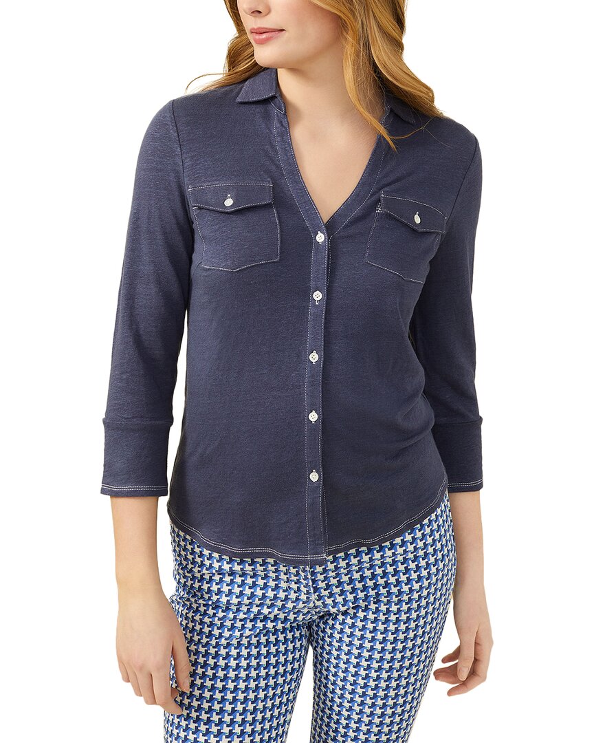 Shop J.mclaughlin Brynn Linen-blend Top