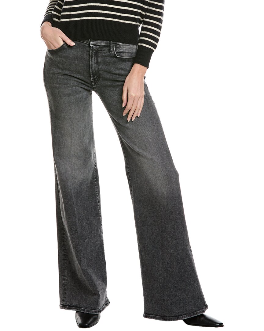 Mother The Twister Heel I Hate Snakes Wide Leg Jean In Grey