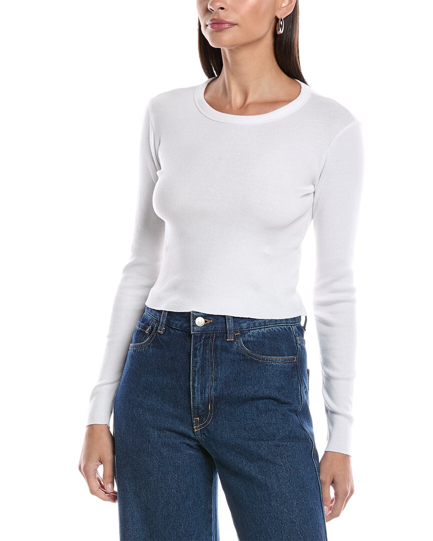 James Perse Cropped Sport T-shirt In White