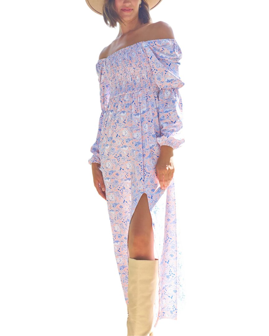 Cabana Life Puff Sleeve Maxi Dress In Purple