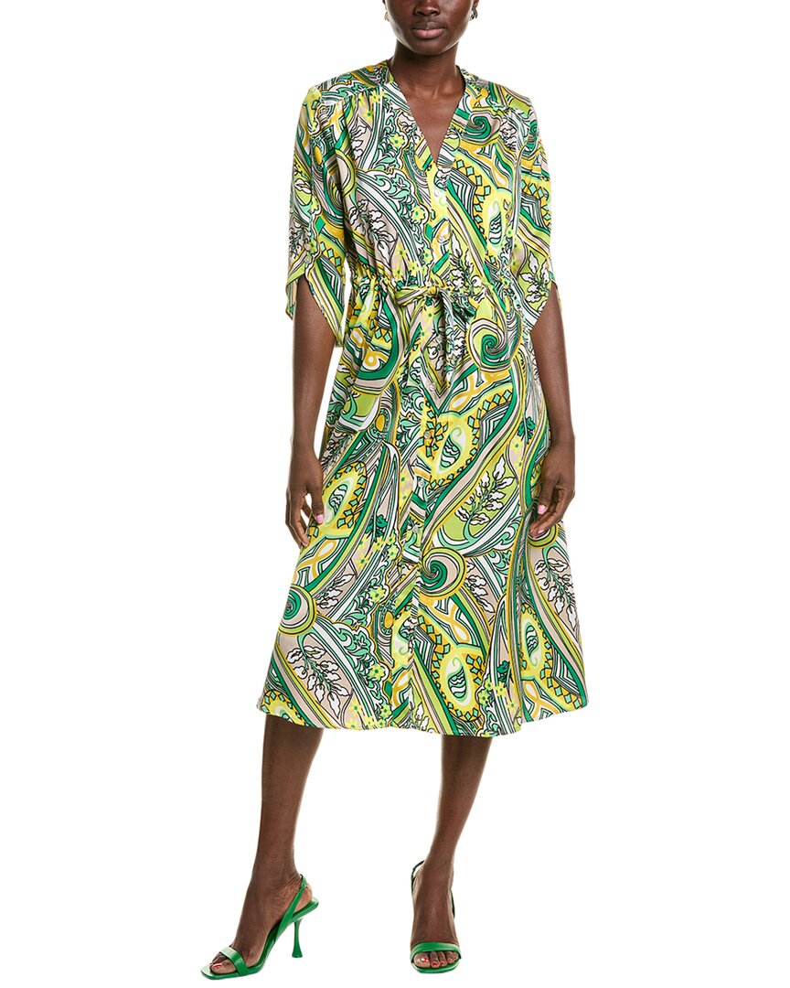 Joseph Ribkoff Tie Waist Shirtdress In Green