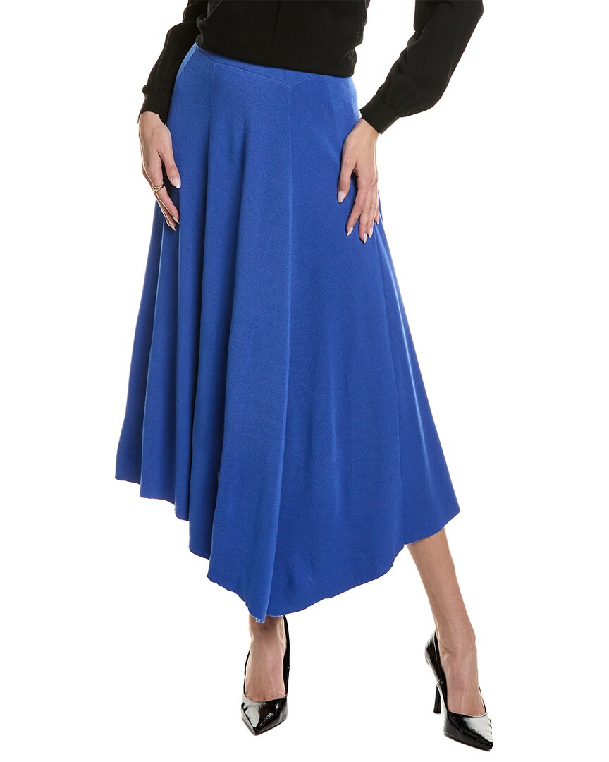 Shop Lafayette 148 New York Asymmetric Skirt In Blue