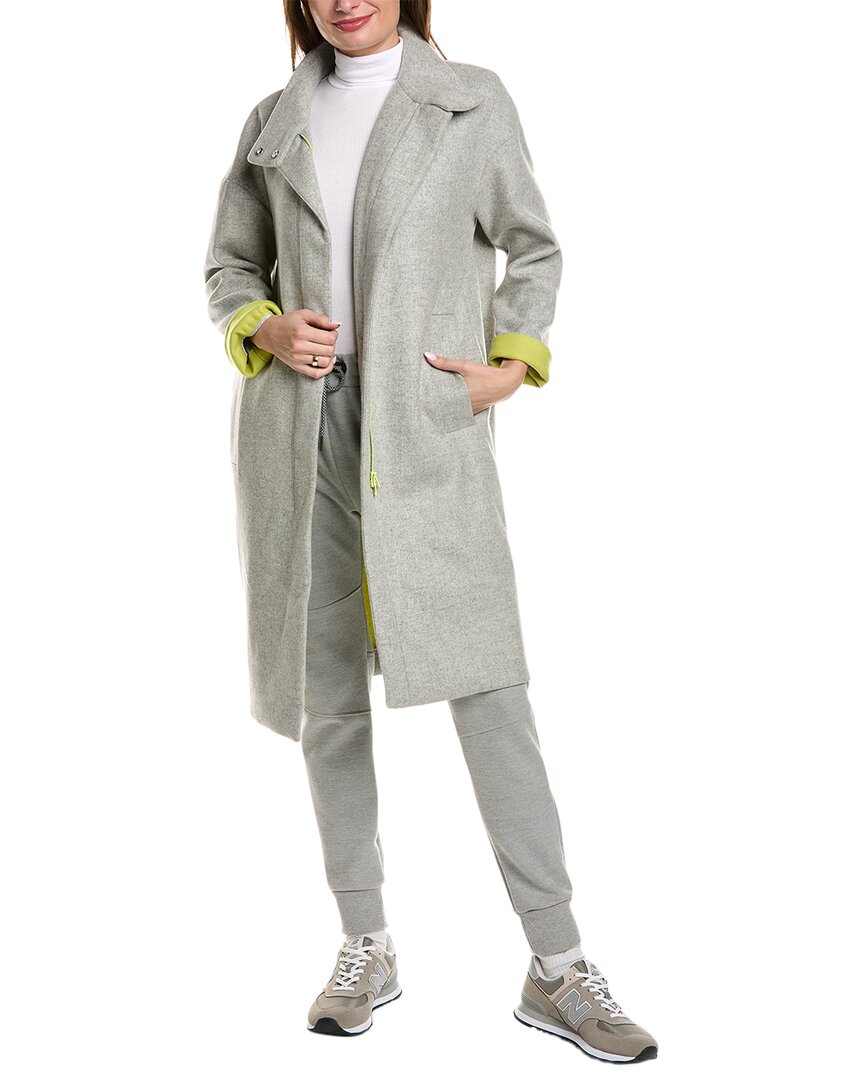 Marc Cain Wool Coat In Grey