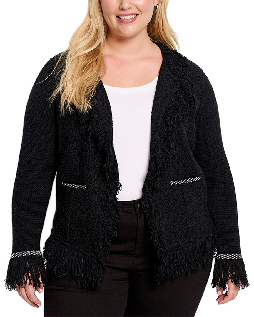 Nic + Zoe Nic+zoe Plus Statement Fringe Mix Knit Jacket