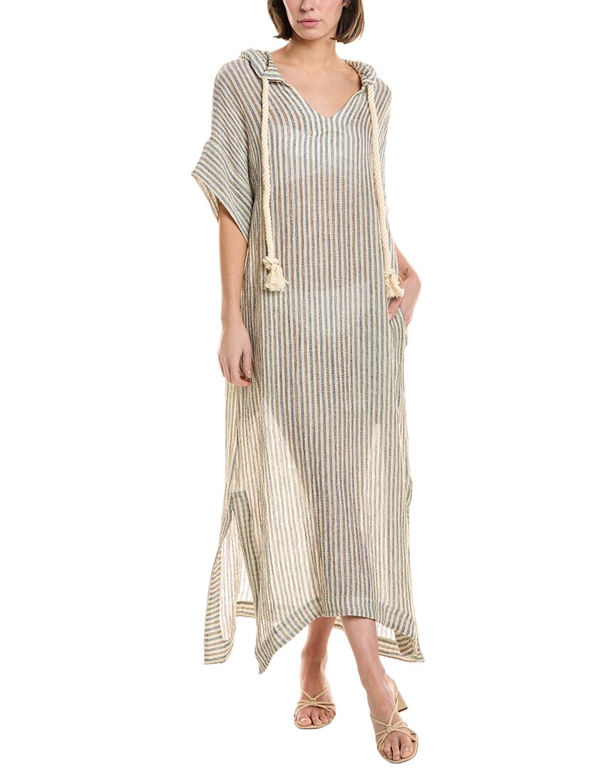 Lisa Marie Fernandez Linen Beach Poncho In Beige