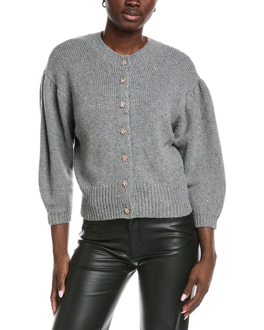Autumn Cashmere Sequin Cashmere-blend Cardigan In Gray