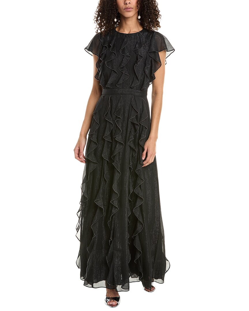 Shop Ted Baker Ruffle Gown In Black