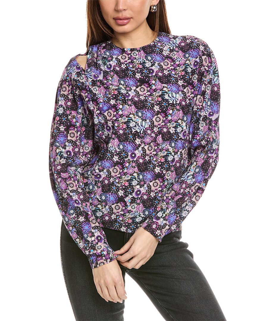 Isabel Marant Étoile Isabel Marant E'toile Amba Babydoll Silk Blouse In Blue