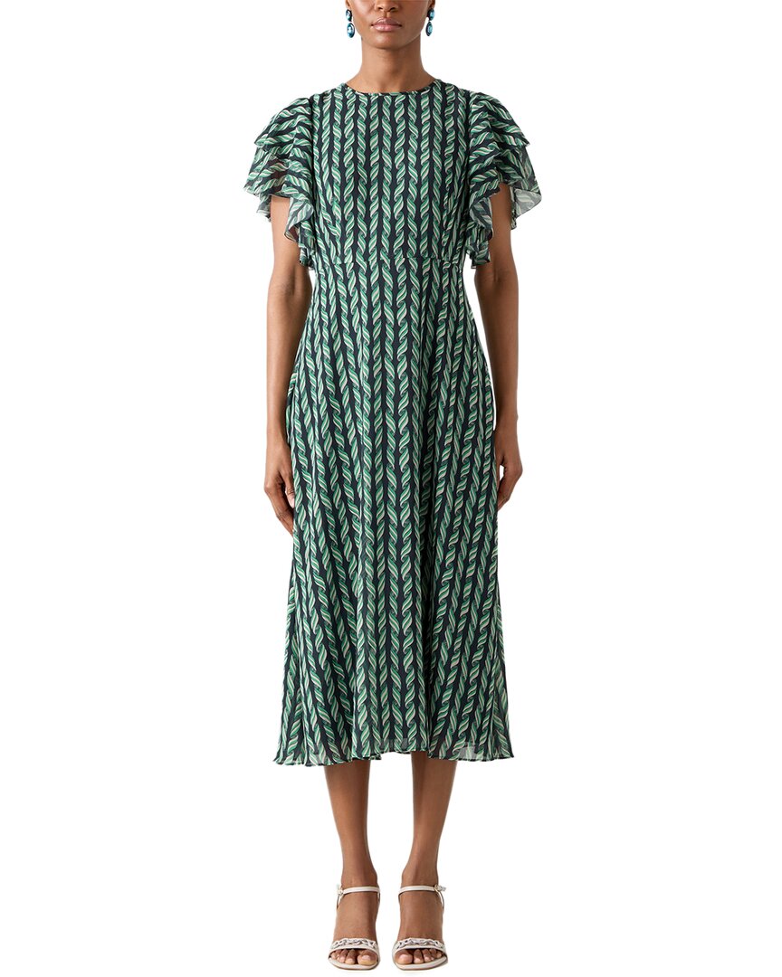 Lk Bennett Short Sleeve A-line Midi Dress