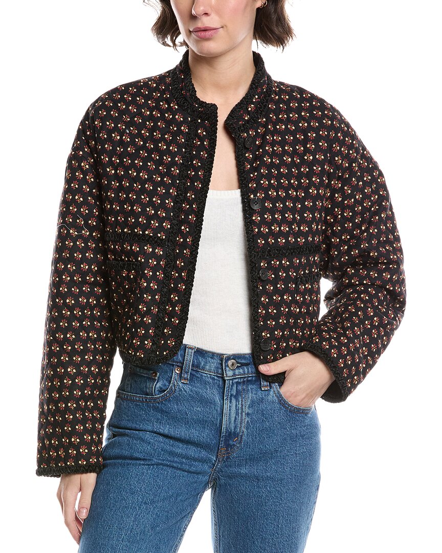 Avec Les Filles Short Quilted Puffer Jacket In Brown