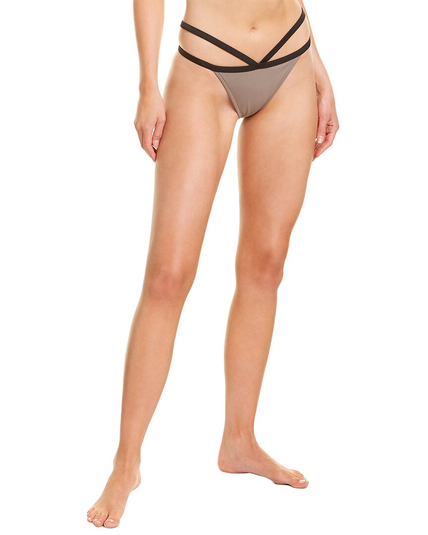 Shop Sportsillustrated Swim Sports Illustrated Swim Strappy Banded Bikini Bottom In Black