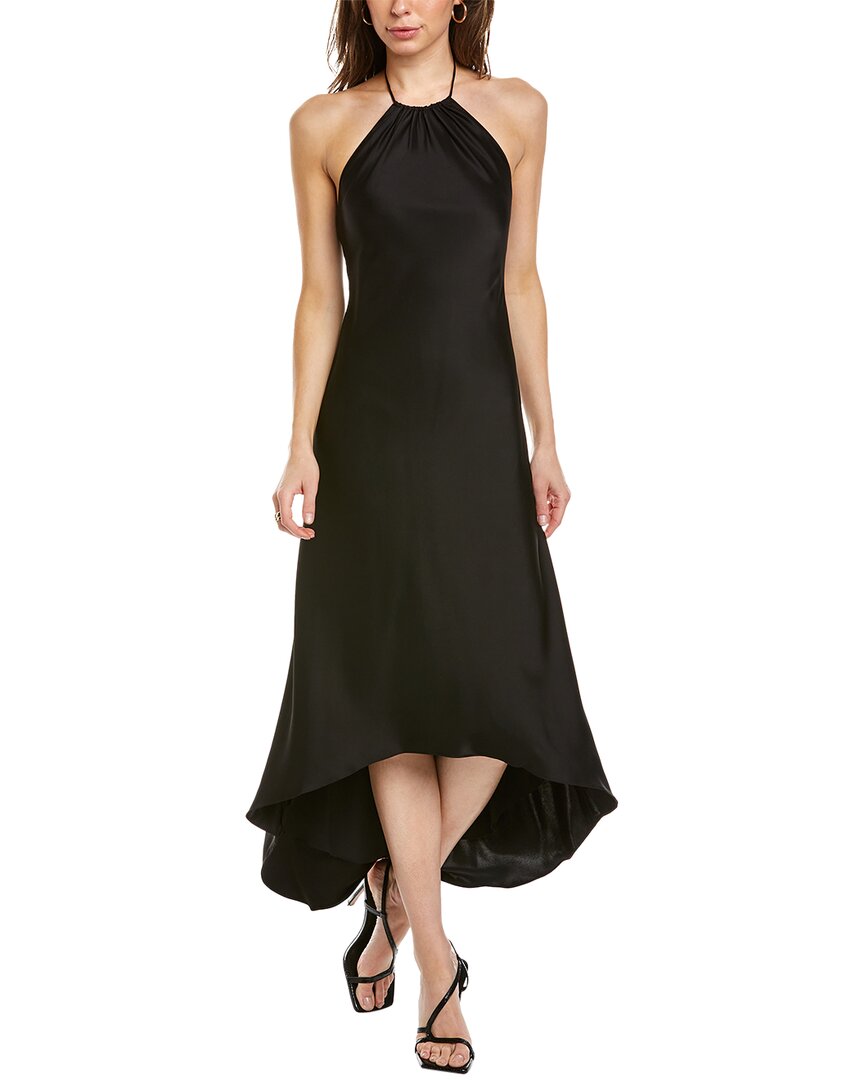 alice olivia rayni satin halter midi dress Alice + Olivia Rayni Satin Halterneck High Low Midi-Dress size 0