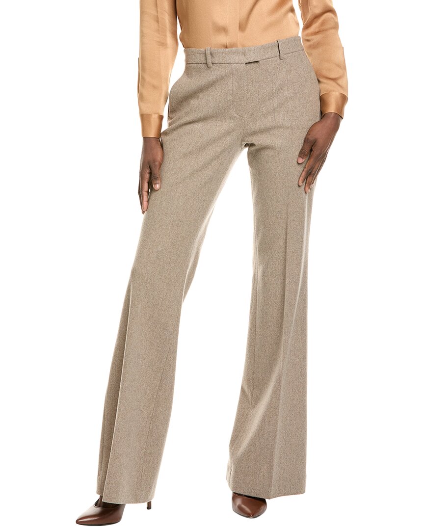 Shop Michael Kors Collection Wool-blend Halyee Flare Pant In Brown