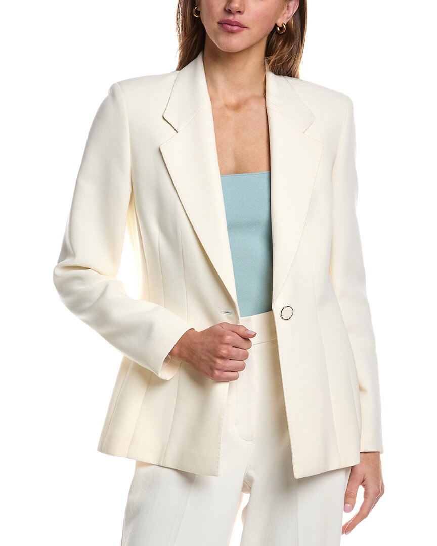 Lafayette 148 New York Notch Lapel Fitted Blazer In White