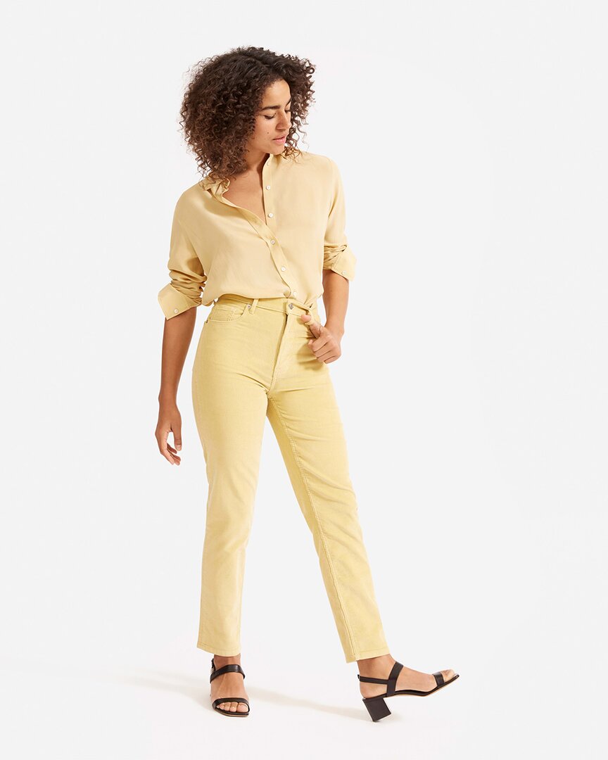 Everlane The Cheeky Straight Corduroy Pant In Yellow