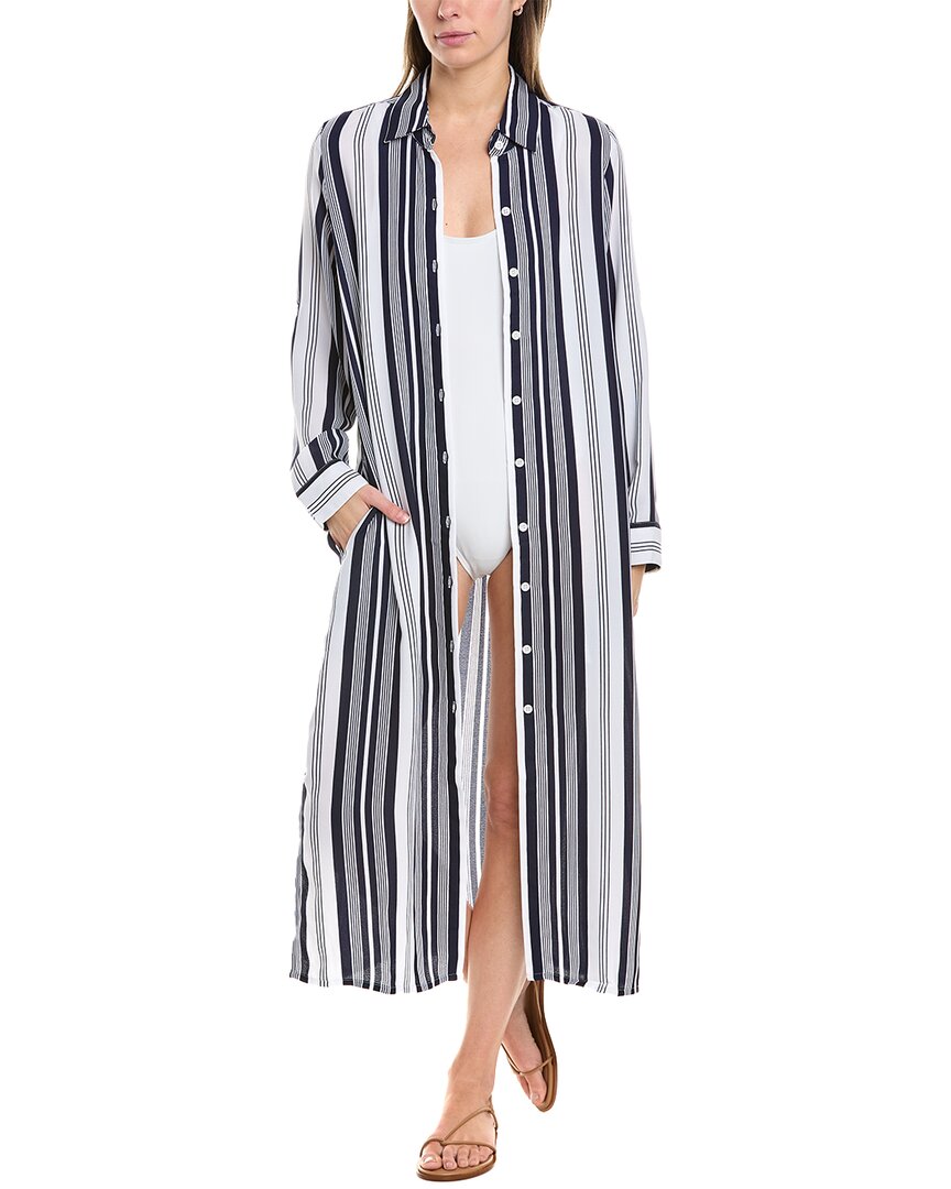 Tommy Bahama Tan Lines Stripes Midi Duster In Blue
