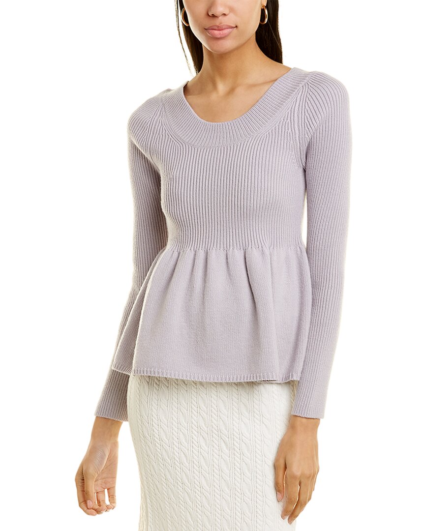 REBECCA TAYLOR PEPLUM WOOL PULLOVER
