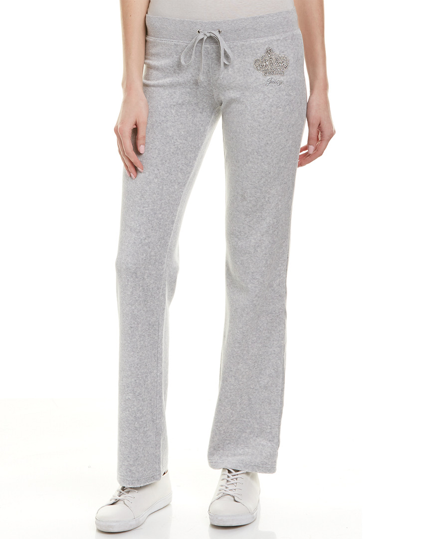 Juicy Couture Del Ray Velour Track Pant In Grey