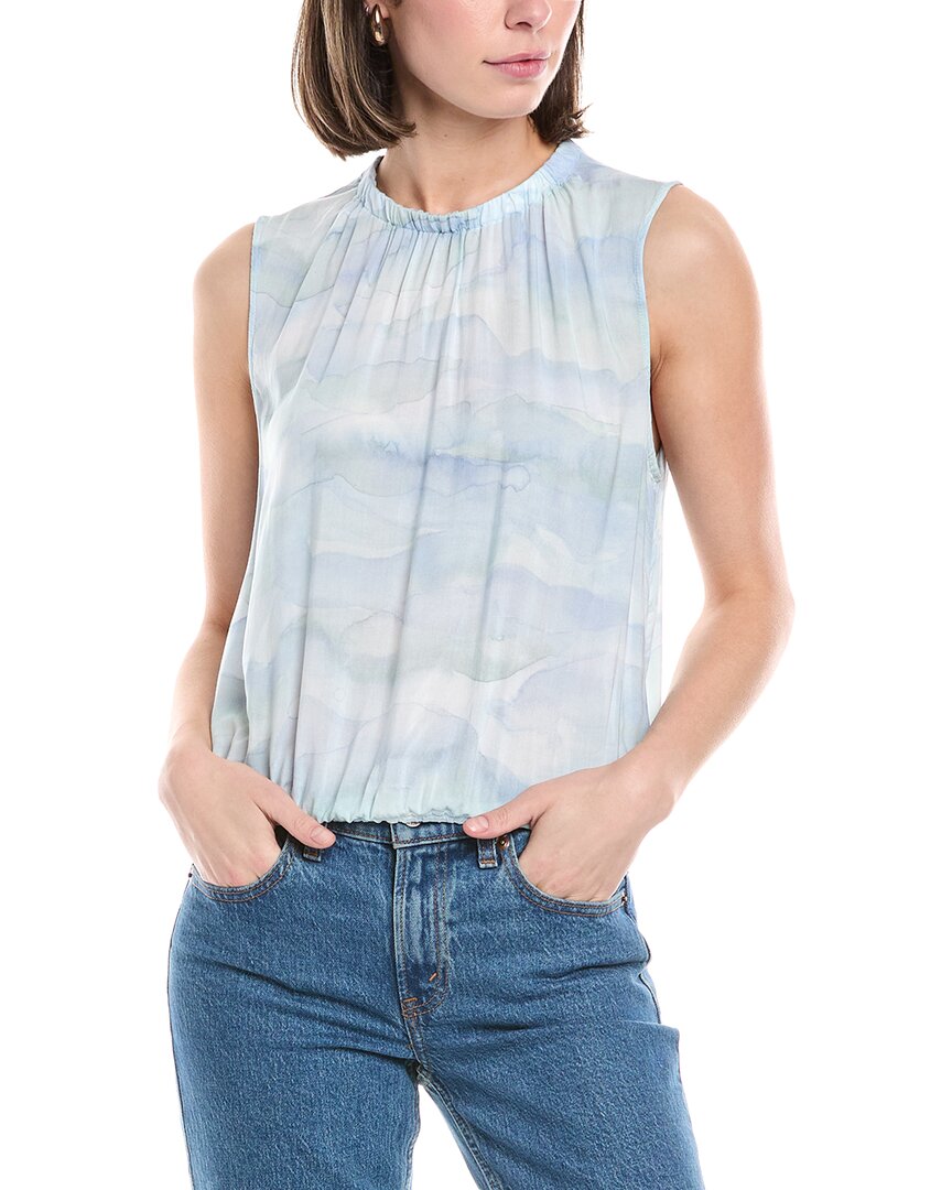 Bella Dahl Elastic Neck Tank In Blue