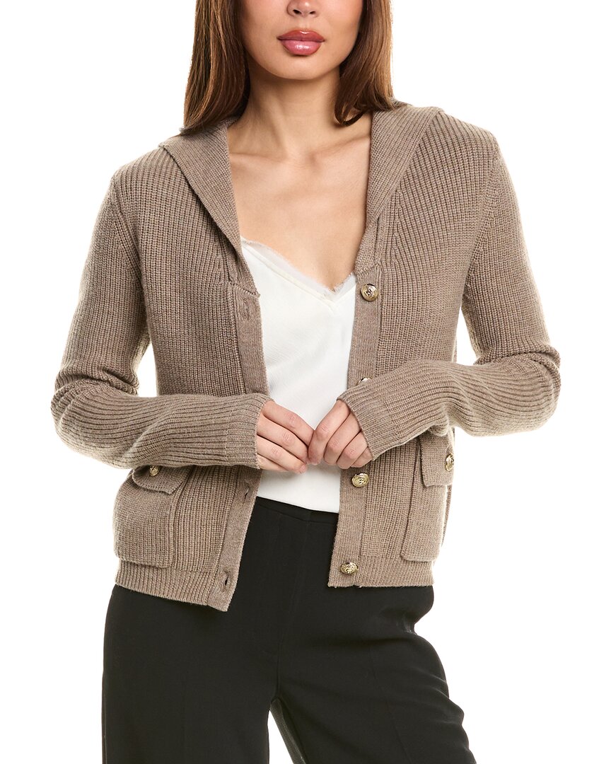 Bruno Magli Sailor Collar Wool Jacket In Brown